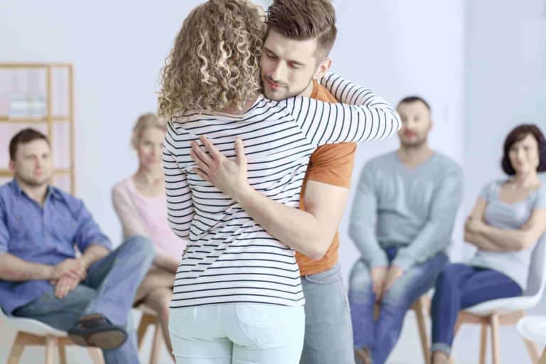 Supporting a recovering addict in group therapy